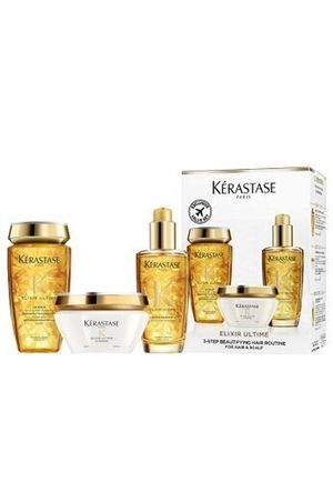 KÉRASTASE - 菁純亮澤全效修護套裝  （洗髮水250ml+髪膜200ml+護髮精油100ml）
