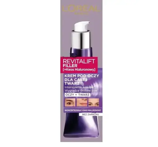 L'Oreal Paris - 歐萊雅活力緊致透明質酸眼霜級淡紋霜 去皺紫熨斗 30毫升